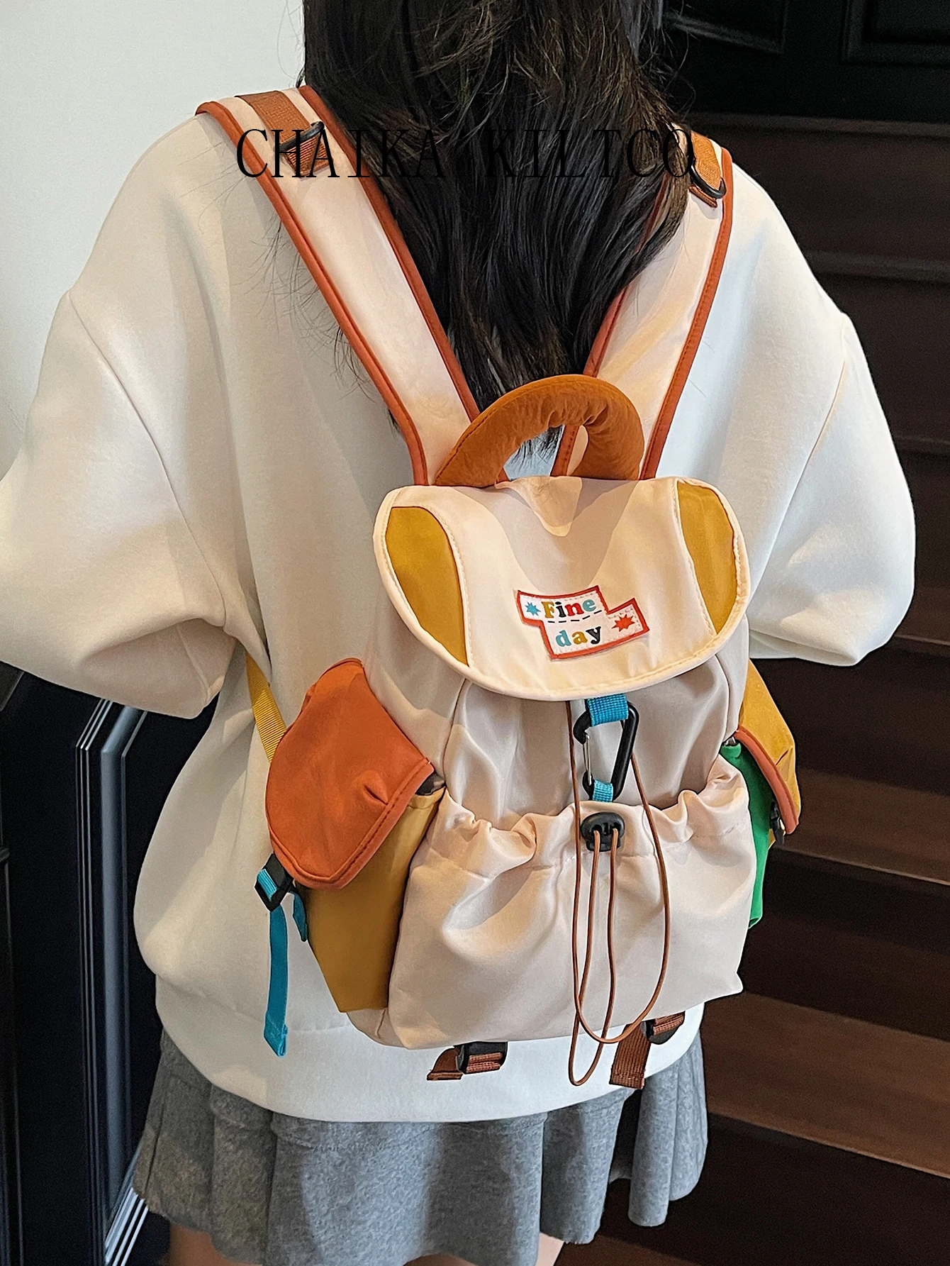 CHAIKA KILTCO حقيبة ظهر كاجوال عصرية جديدة للطلاب حقيبة سفر للتنقل متعددة الاستخدامات