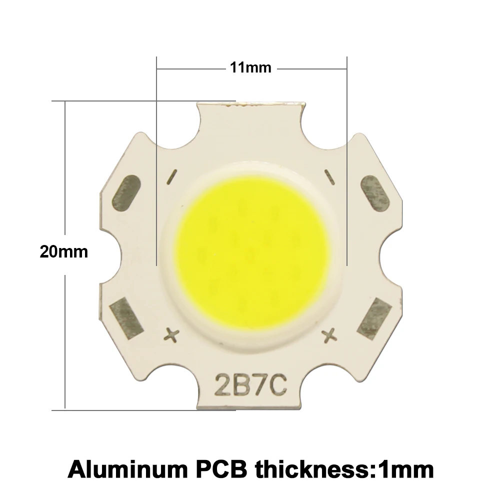 20pcs 20mm High Power LED COB Light Bulb 250mA 11mm 3W 5W 7W 10W Cold Neutral Warm White Source Chip Lamp SpotLight Downlight