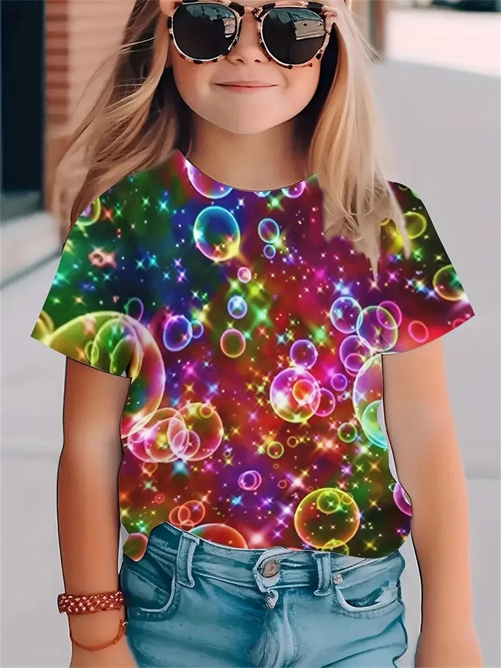 

Rainbow Pop Simple Kids Girls T-Shirts 3d Printed T Shirt Children Tshirts Baby Clothes Casual Children Clothing Top Tee