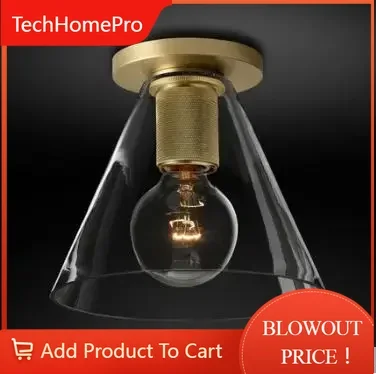 TechHPPostmodern Minimalist Copper Ceiling Lamp Creative Hong Kong Style Small Porch Aisle Balcony
