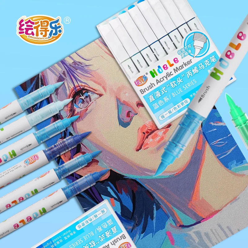 Acrylic Paint Markers Brush Soft Tip Direct Ink Waterproof Flexible Tip Art Pens for Craft And Art Supplies