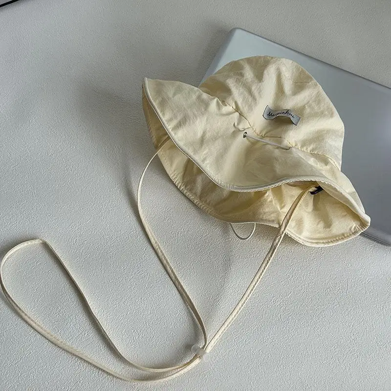 1 Stück Damen-Sommer-Sonnenhut, schnell trocknend, mit breiter Krempe, koreanischer Stil, ideal für Strand und Reisen, vielseitig einsetzbar, mit integrierter Tasche. – Detail 11