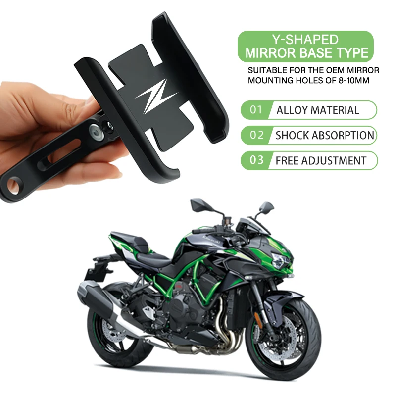 Motorcycle CNC Alloy Handlebar Bracket Mobile Phone GPS Navigation Holder For Z Z900 Z800 Z650 Z750 Z125 Z150 Z200 Z250 ZZR