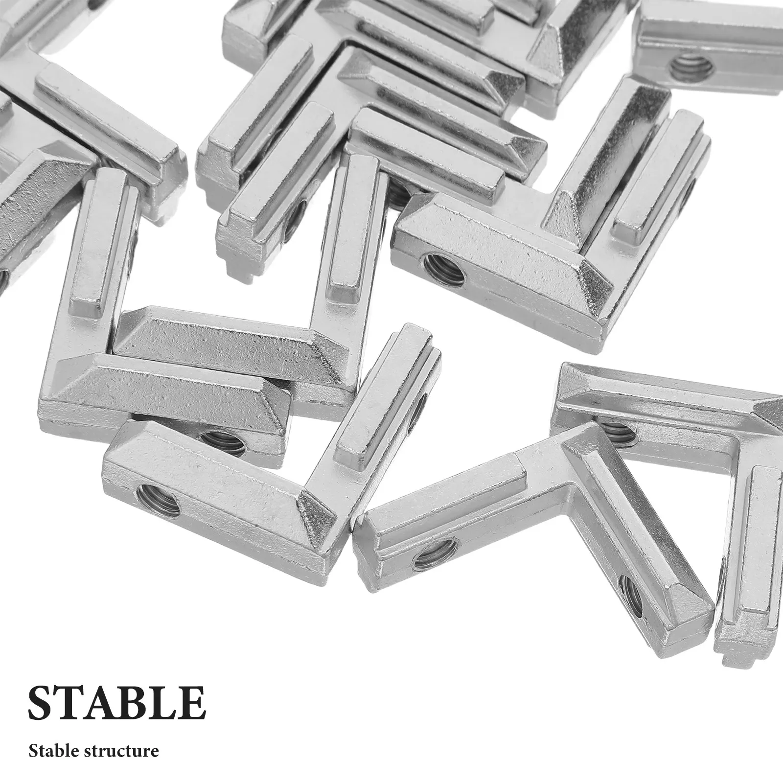 20pcs Invisible L-Shaped Corner Brackets for Furniture, Bookcase, Cabinet, Desk & Metal Shelving – Right Angle