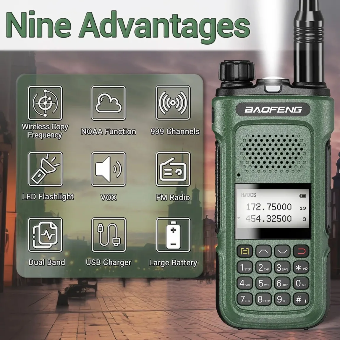 

Baofeng UV-10 Pro Walkie Talkie 10W Wireless Copy Frequency Dual Band VHF UHF Type-C Long Range Protable CB Ham Two Way Radio