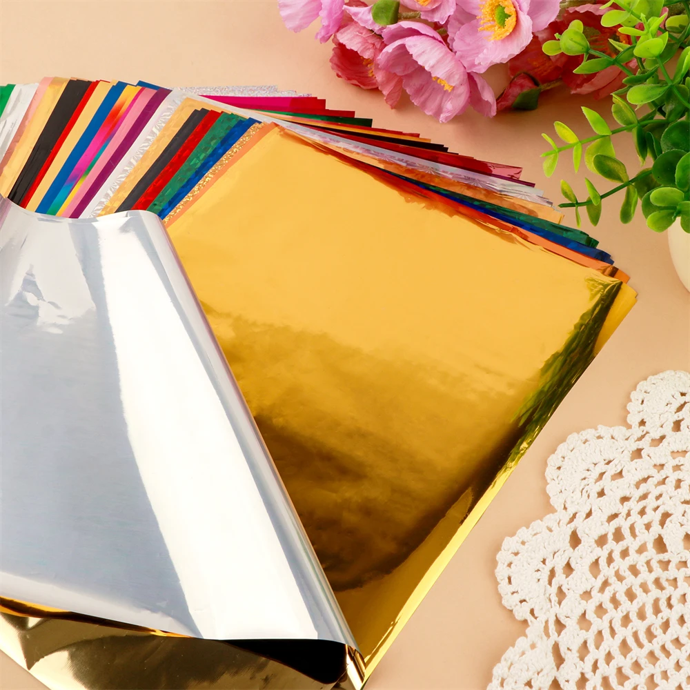 50-100pcs Toner Reactive Foil Sheets for Laser Printer Laminator Hot Stamping Holographic Foil Paper Rolls for DIY Card Crafts