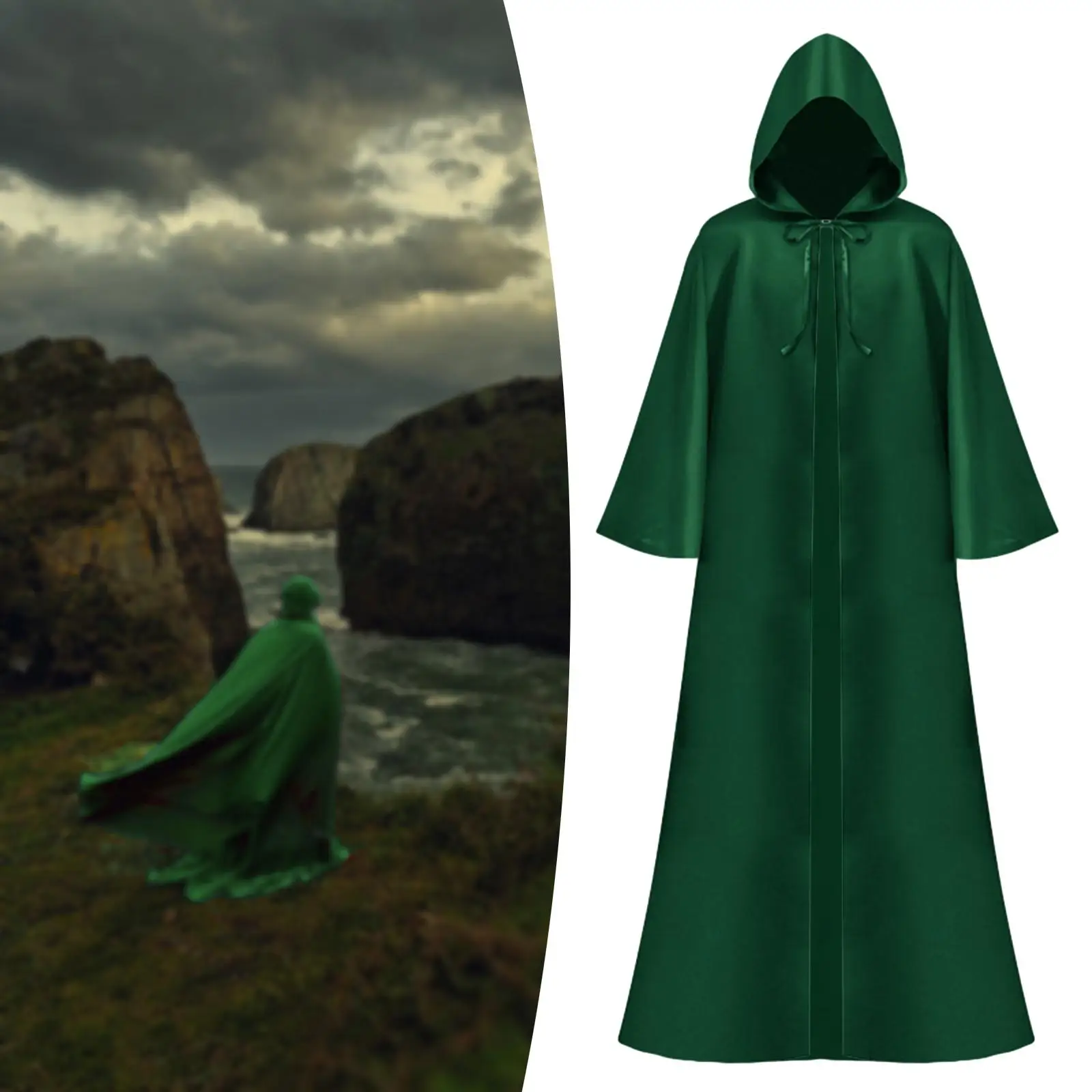 Volwassenen Halloween Cosplay Cape Heks Middeleeuwse Cape Lange Cape Met Capuchon Voor Volwassenen, Vrouwen, Mannen