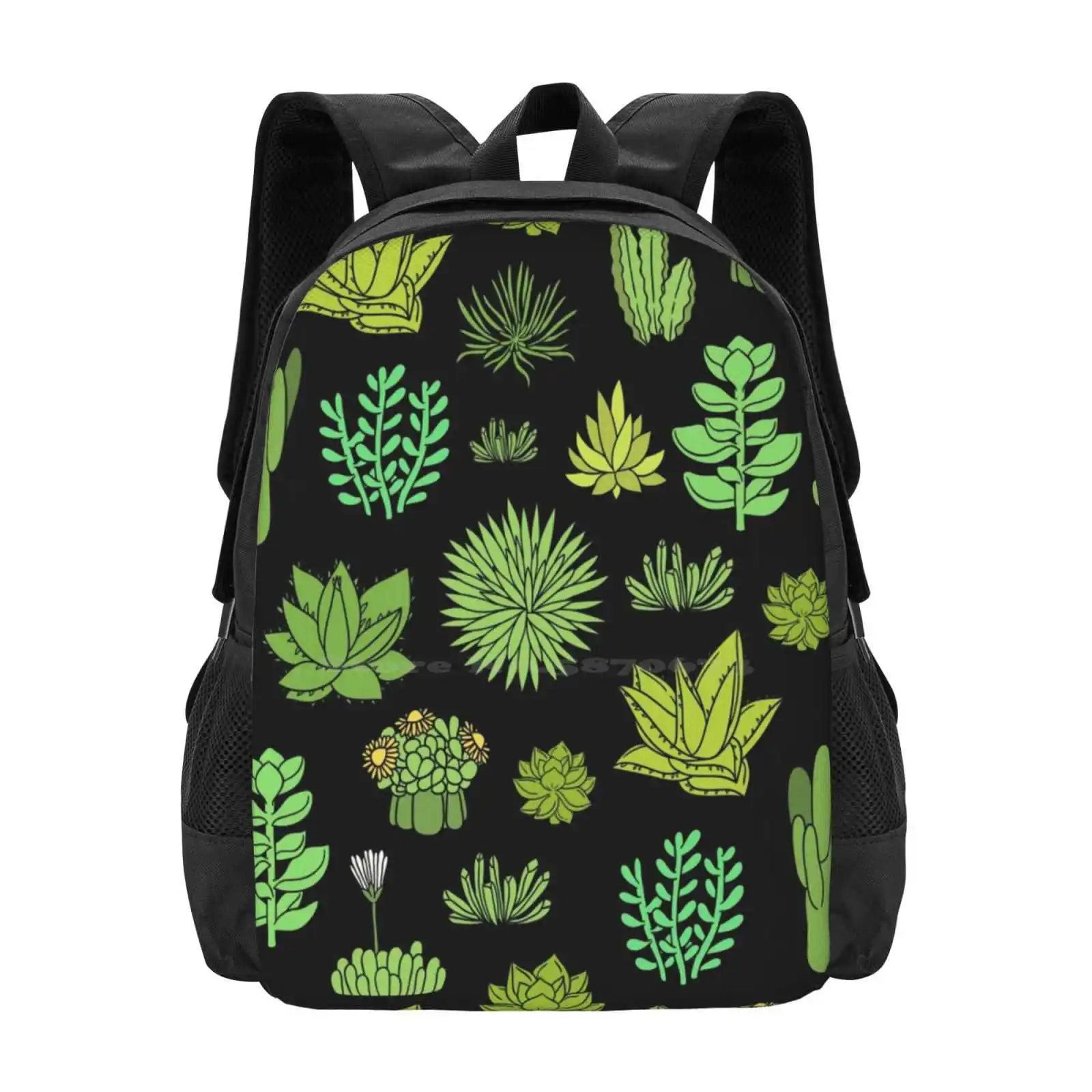 Succulents And Cactus. For Cacti Plant Lover School Bags Travel Laptop Backpack Cacti Cute Desert Pattern Succulent Agave