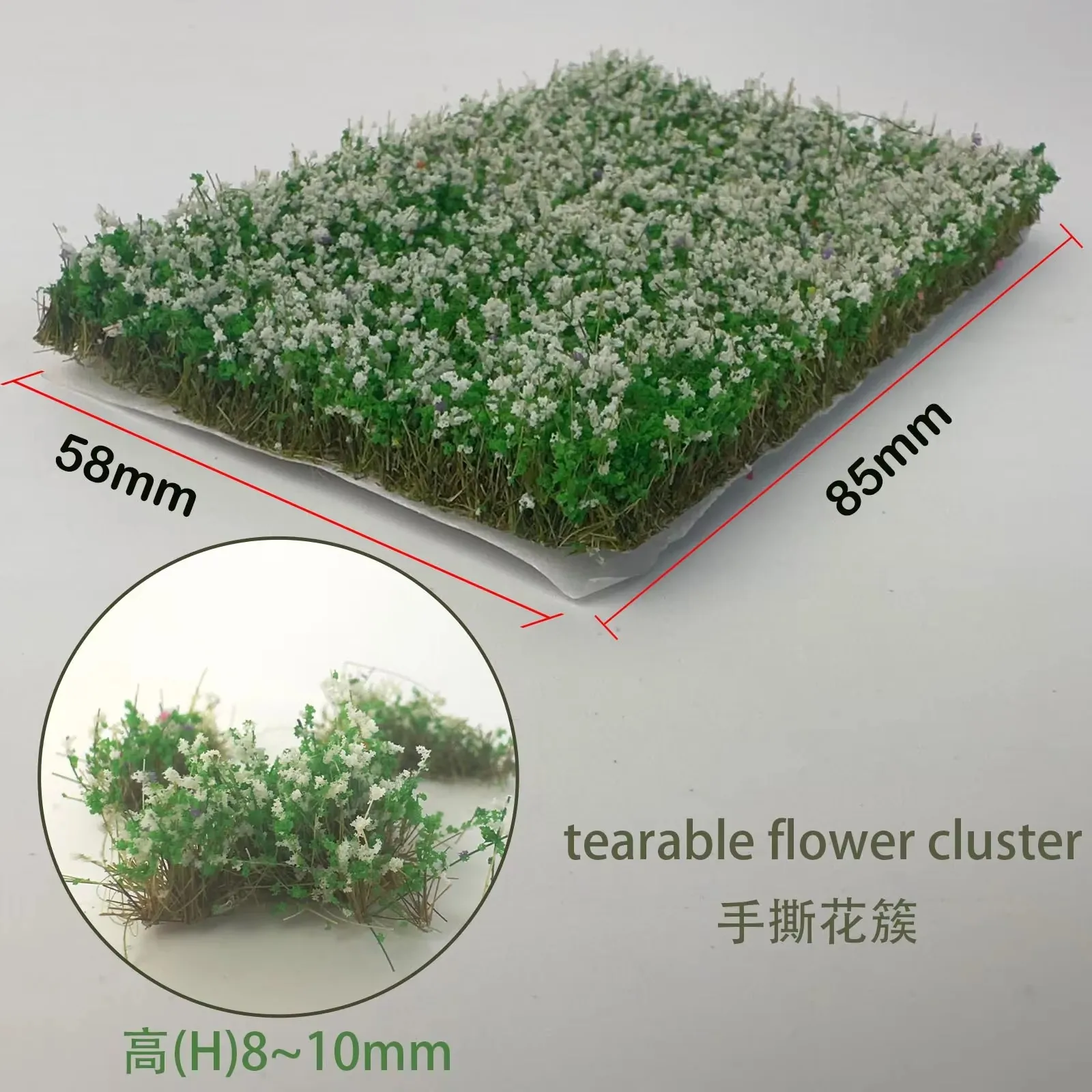 Hoogte 0.8-1CM Kunstmatige Mini Scheurbare Bloem Cluster Gras Tuft Diy Militair Model WargamingScene Ho N Trein Layout Diorama