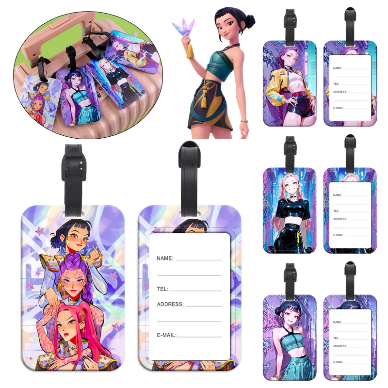 

K-Pop Demon Hunters Luggage Tag Fashion Travel Accessories Cartoon Portable Suitcase ID Addres Holder Baggage Boarding Labels