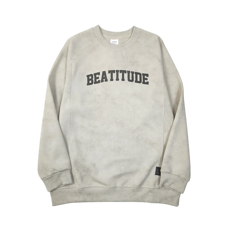 500g Heavyweight Round Neck Sweatshirt 63.9%Cotton - BEATOTUDE Line Graphic Men's Loose Pullover | Spring Casual Sports M-4XL