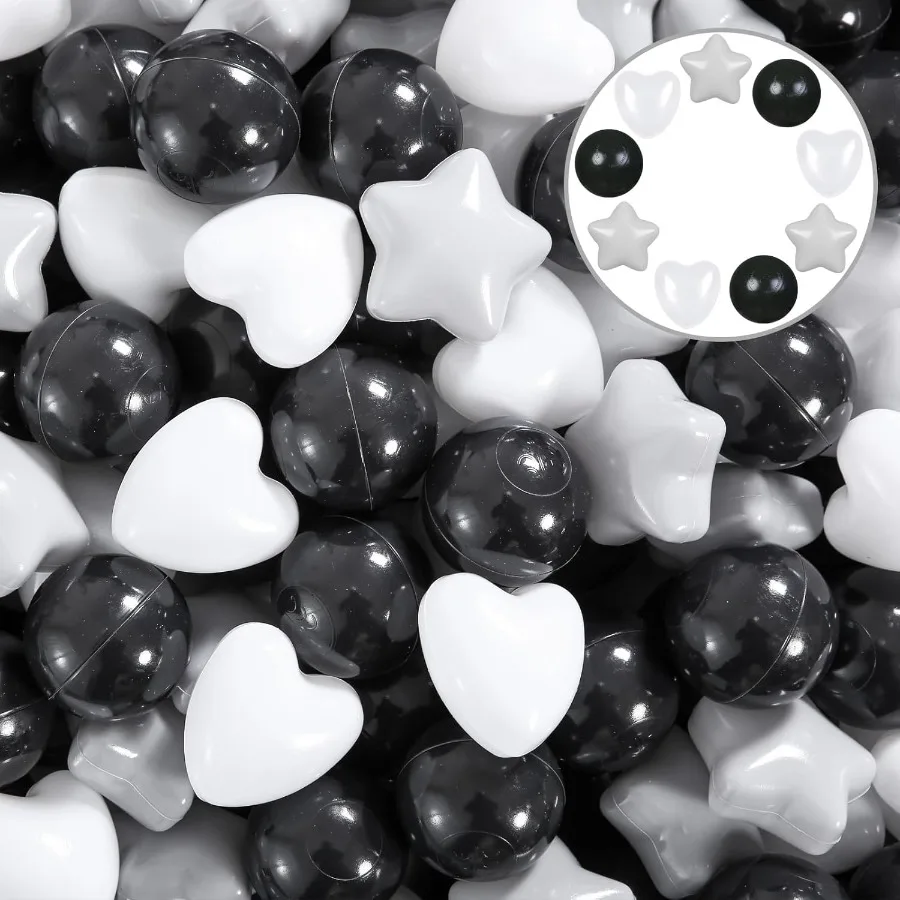 Ball Pit Balls 200 boules en plastique pour les tout-petits, balles anti-écrasement en jouets de jeu réutilisables pour enfants avec sac de rangement intérieur extérieur