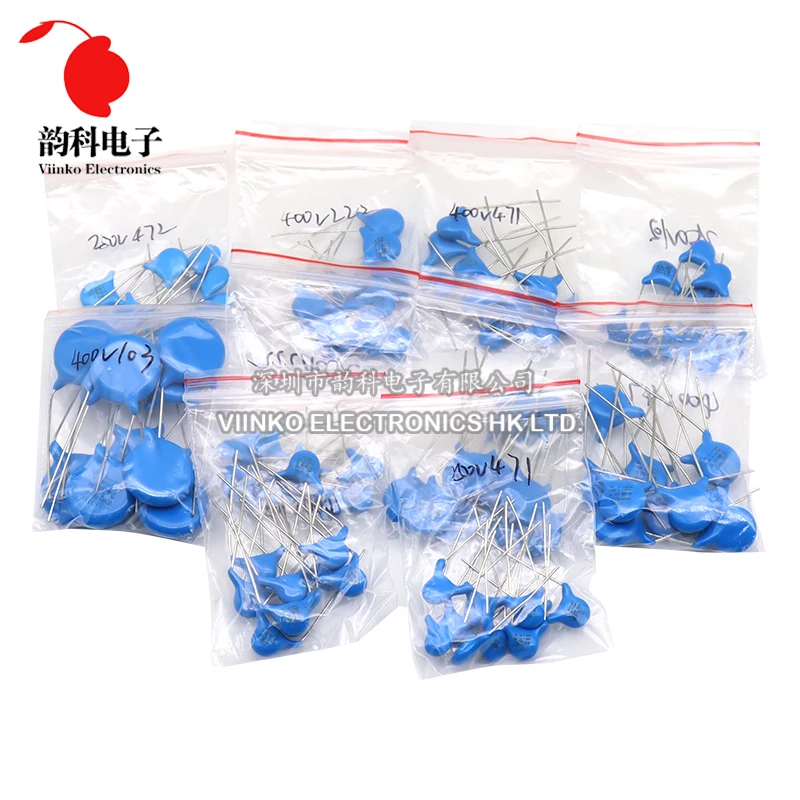 100ชิ้น = 10ชิ้น * 10ชิ้นชุดตัวเก็บประจุเพื่อความปลอดภัย Y 400VAC 471 102 222เมตร472เมตร103เมตรต่อชุดละ10ชิ้น DIY