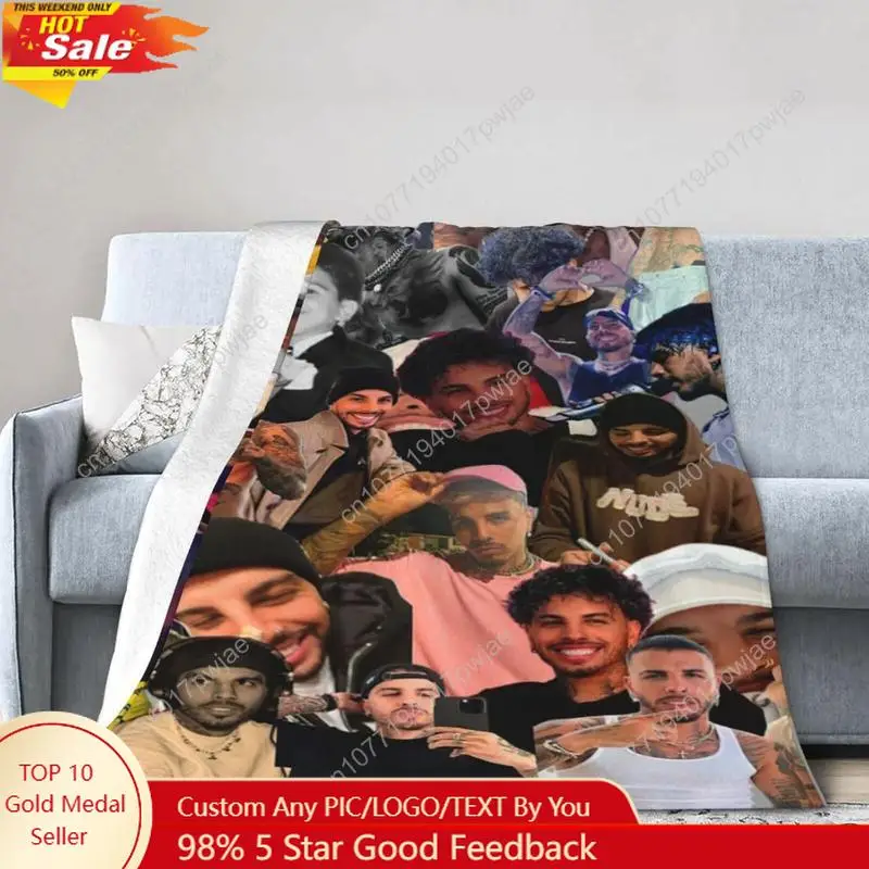 

Rauw Music Alejandro Flannel Throw Blankets for Adults, Ultra-Soft Warm Casual Plush Fuzzy Blankets and Throws Custom blankets