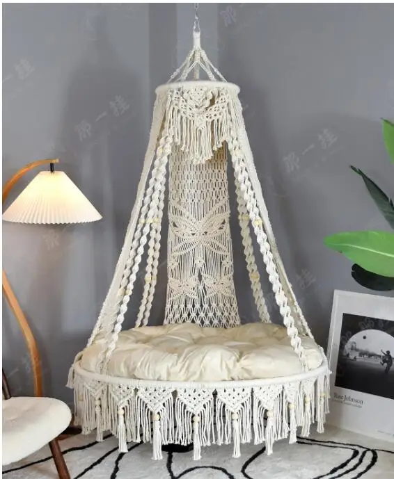 Original pure hand-woven hanging chair hanging basket Bohemian balcony swing home living room adult hammock