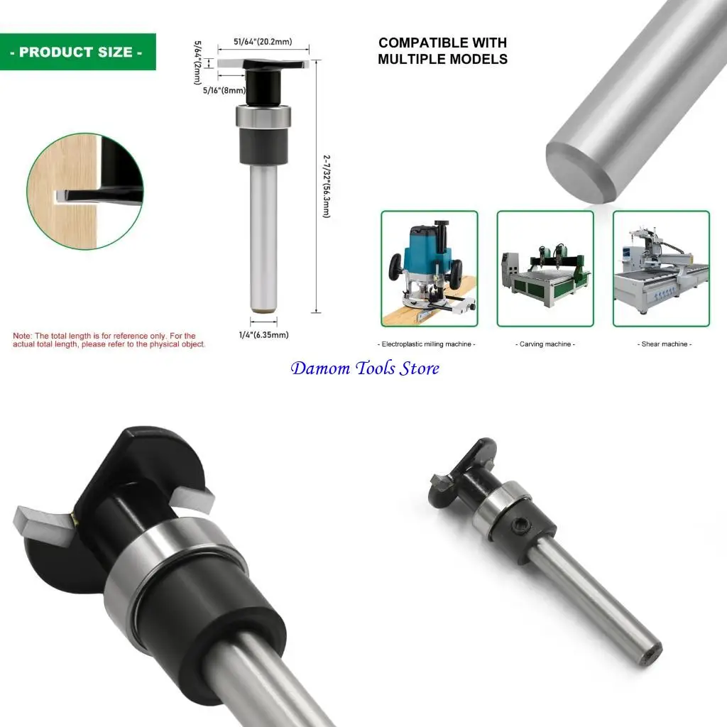 57BE Mehrzweck-Gravur-Nuten-Holzfräser-Bit-Set mit 1/4 Schaft