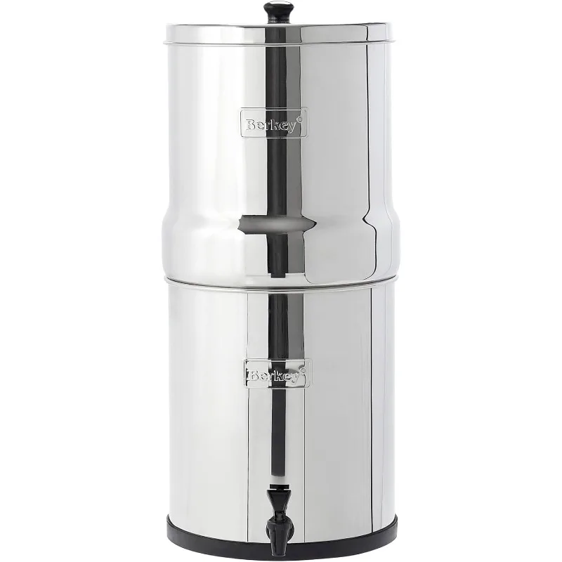 

Настольная система фильтра для воды Big Berkey Gravity-Fed из нержавеющей стали, 2,25 галлона с 2 подлинными элементами Black Berkey BB9-2