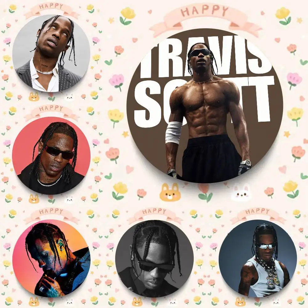 Singer Travis Scott Anime Pins Creative Brooches Character Icon Badges For Clothes Decoration Backpack Accessories Gifts