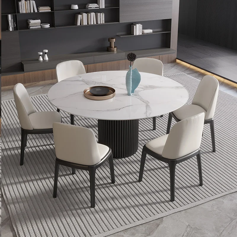 Italian Luxury Dining Table Black Modern Living Room European Dining Table Marble Multifunctional Mesa De Comedor Furniture