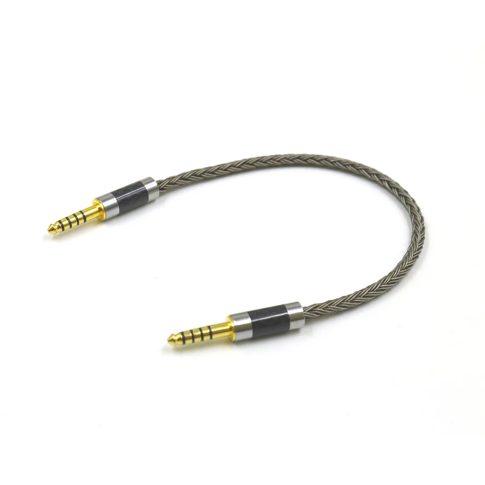 16-жильный монокристаллический Coppe серебряный 4,4 мм сбалансированный штекер на 4,4 мм сбалансированный штекерный аудиокабель-адаптер 4,4 штекер-папа