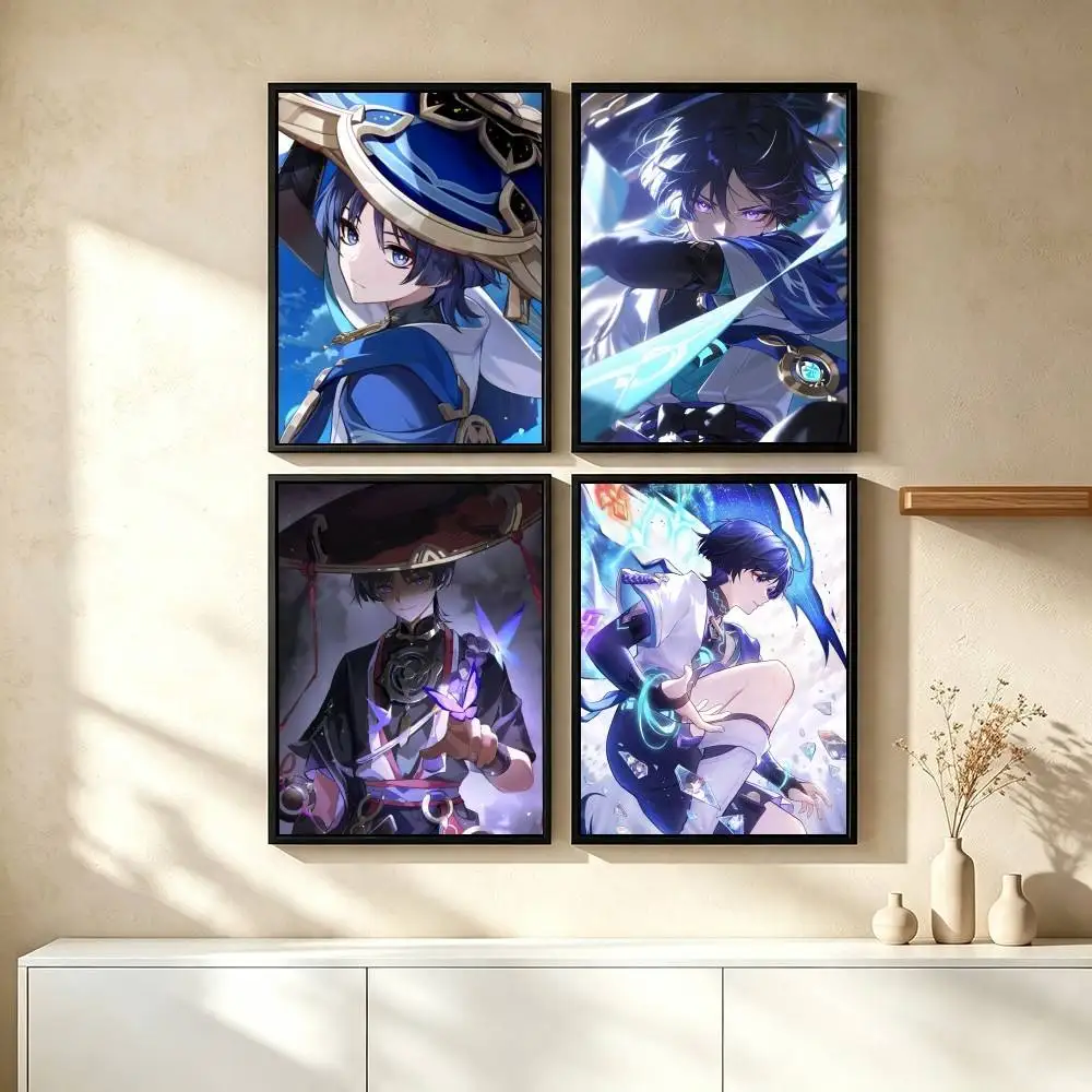 Genshin Impact Wanderer Balladeer  Poster High Quality Dorm Living Room Aesthetic Wall Decoration Painting Stickers Gift