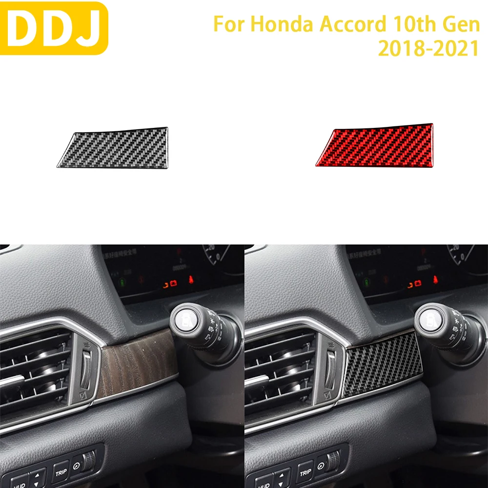 For Honda Accord 10th Gen 2018 2019 2020 2021 Accessories Carbon Fiber Car Interior Steering Wheel Side Instrument Panel Sticker