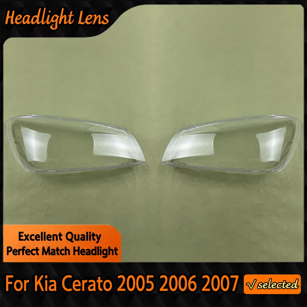 

For Kia Cerato 2005 2006 2007 Auto Lamp Case Car Front Transparent Lens Shell Auto Glass Lampshade Headlamp Headlight Cover
