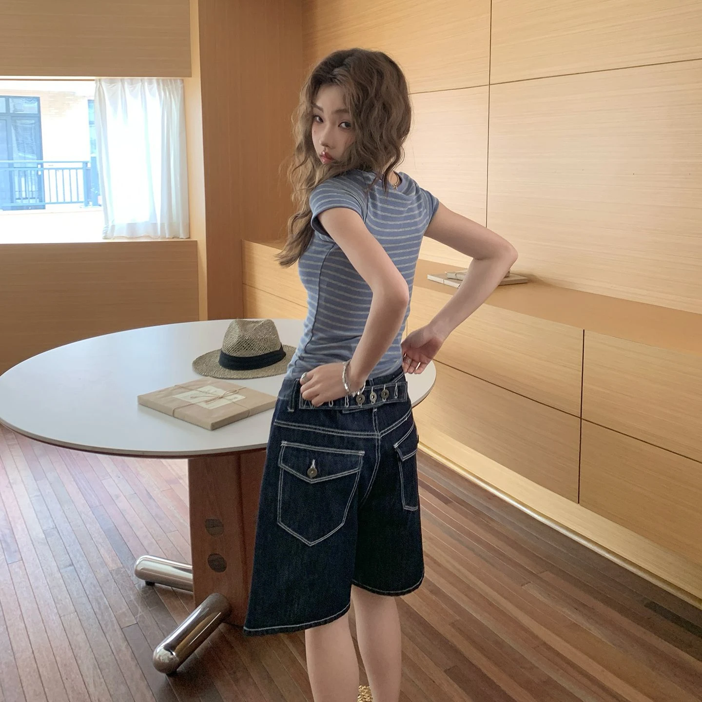 ZHISILAO New Vintage Casual Denim Shorts Women Y2k Loose Knee Length Jeans Shorts Summer 2026 Streetwear