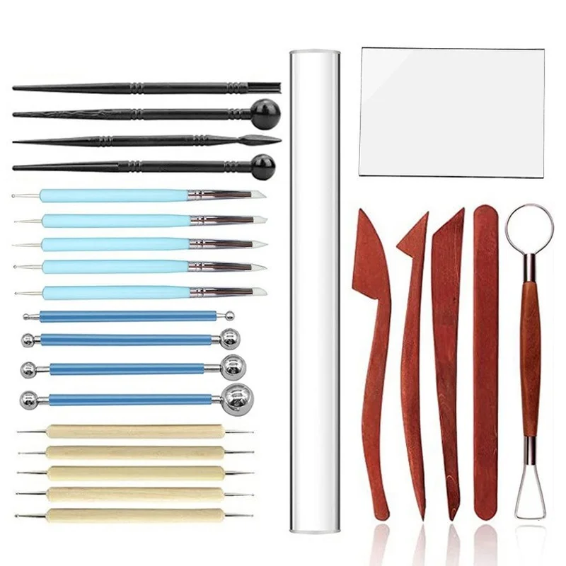 

25pcs Clay Tools Sculpting Kit Carving Knife Scraper Pottery Ceramic Polymer Shapers Modeling Carved Ceramic DIY Accessories