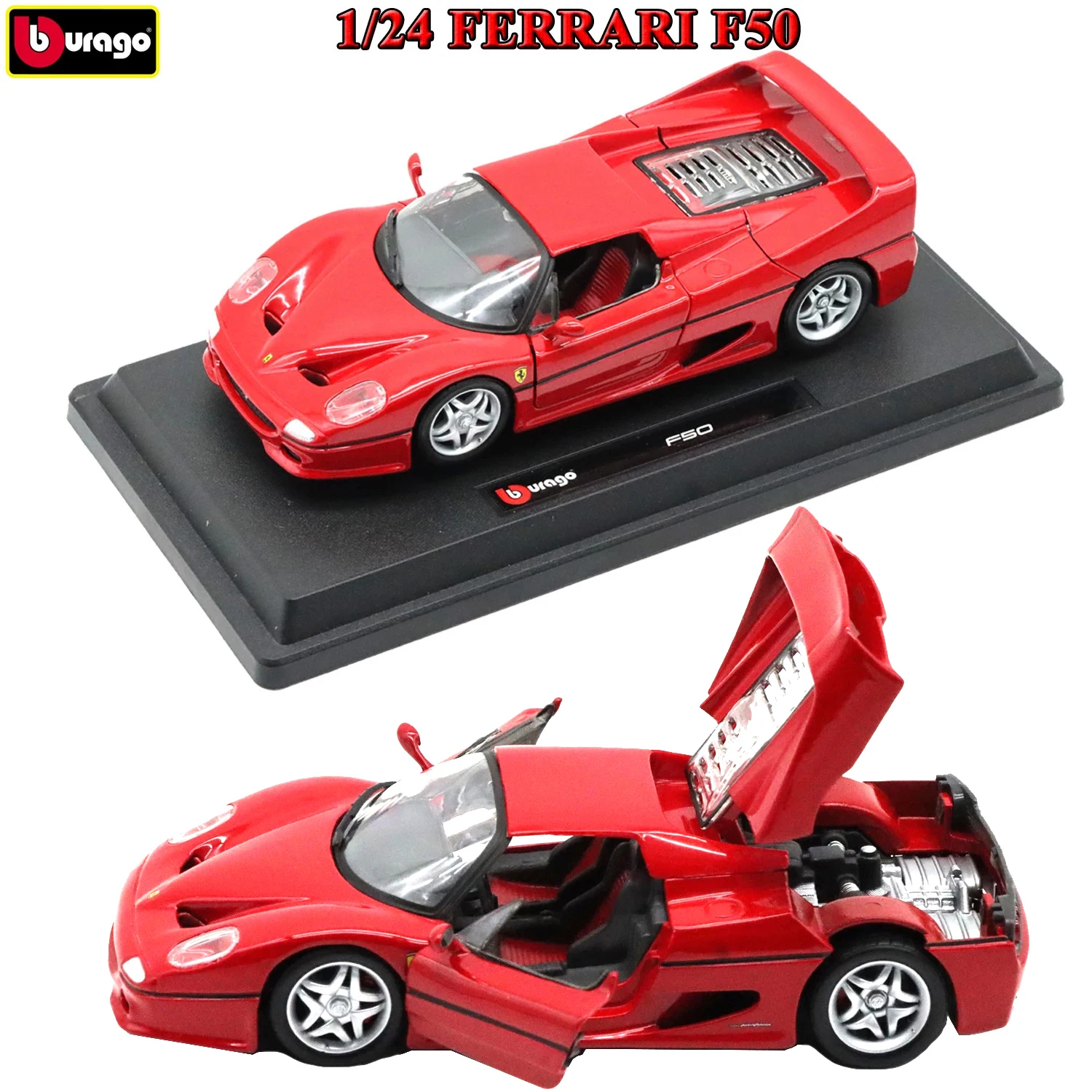 Bburago 1/24 FERRARI F50 Super Cars (1995) Diecast Alloy Cars Model F50 Ferrari Collection Gifts For Adults