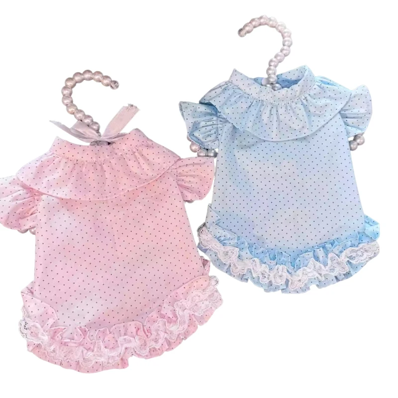 Ropa de Verano para Perros Pequeños, Ropa para Mascotas, Camiseta con Puntos para Perros y Gatos, Yorkie, Pomeranian, Shih Tzu, Maltese, Poodle, Bichon, Schnauzer