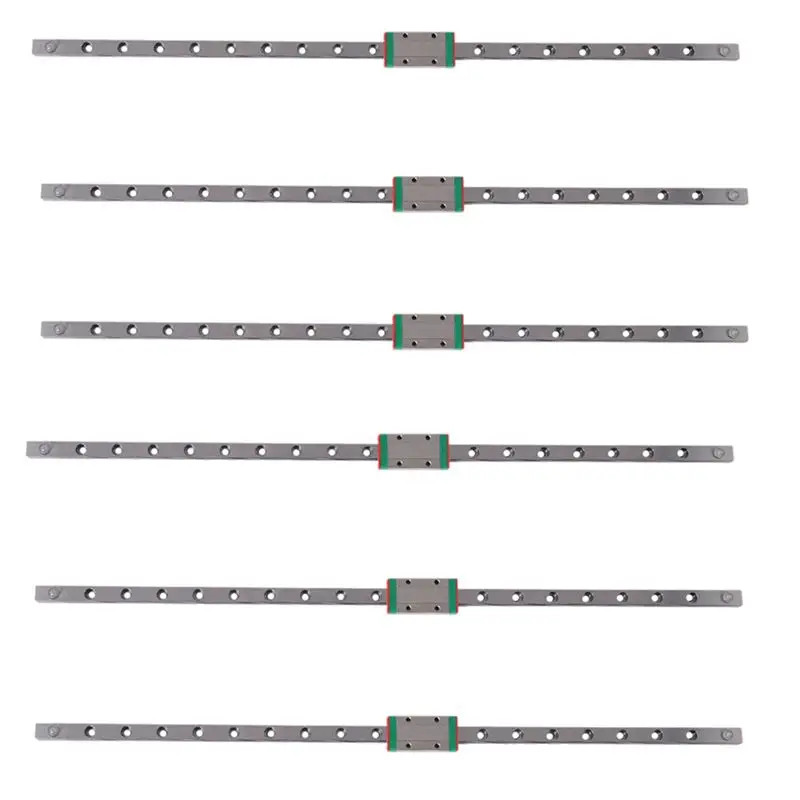 A02M-6Pcs 9Mm Linear Guide Miniature Rail MGN9 400Mm Linear Rail And 6 Pcs MGN9H Miniature Rail Slider