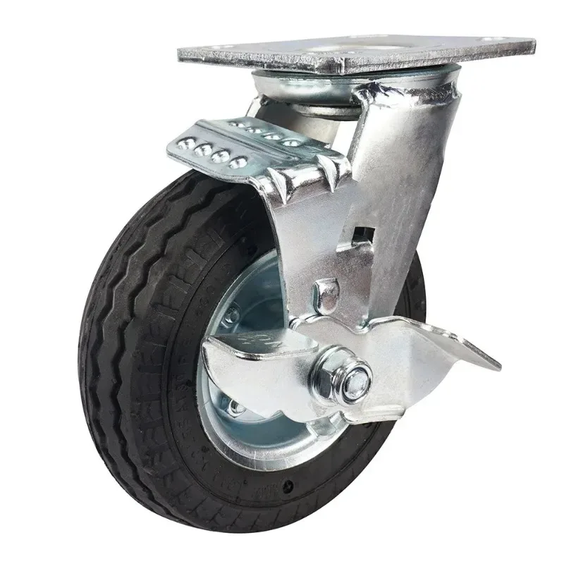 1 Pc 8 Inch Electrophoresis/Galvanization/Gold Plating Wheel Hotel Luggage Car Caster Service Shock Silent Castors Load 360KG