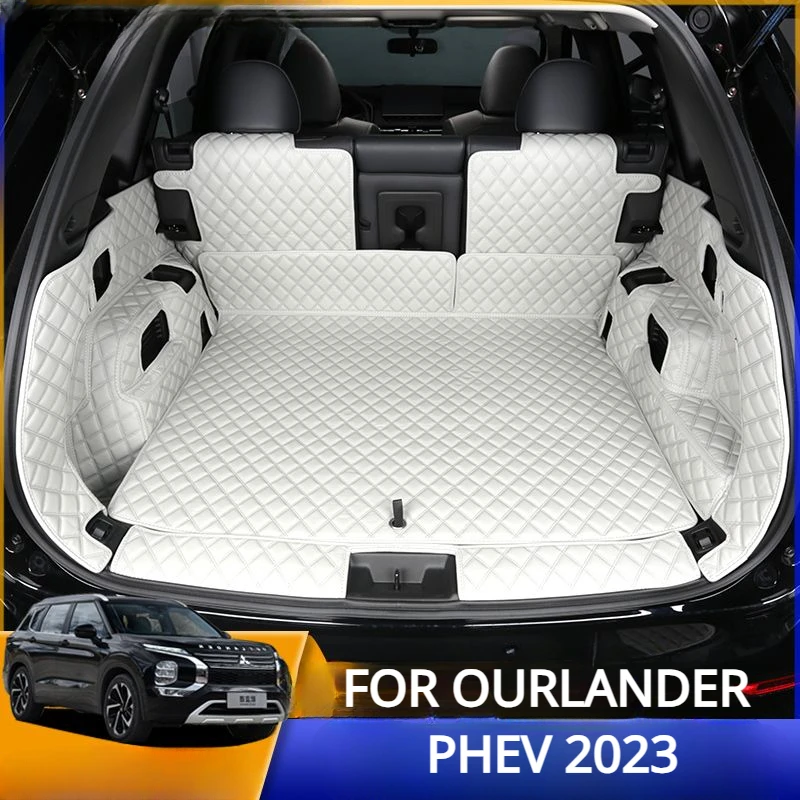 

Для Outlander 2023 PHEV автомобильный коврик для багажника, полная стандартная подкладка для груза, водонепроницаемый напольный коврик, сиденья, коврик для задней двери, модификация интерьера