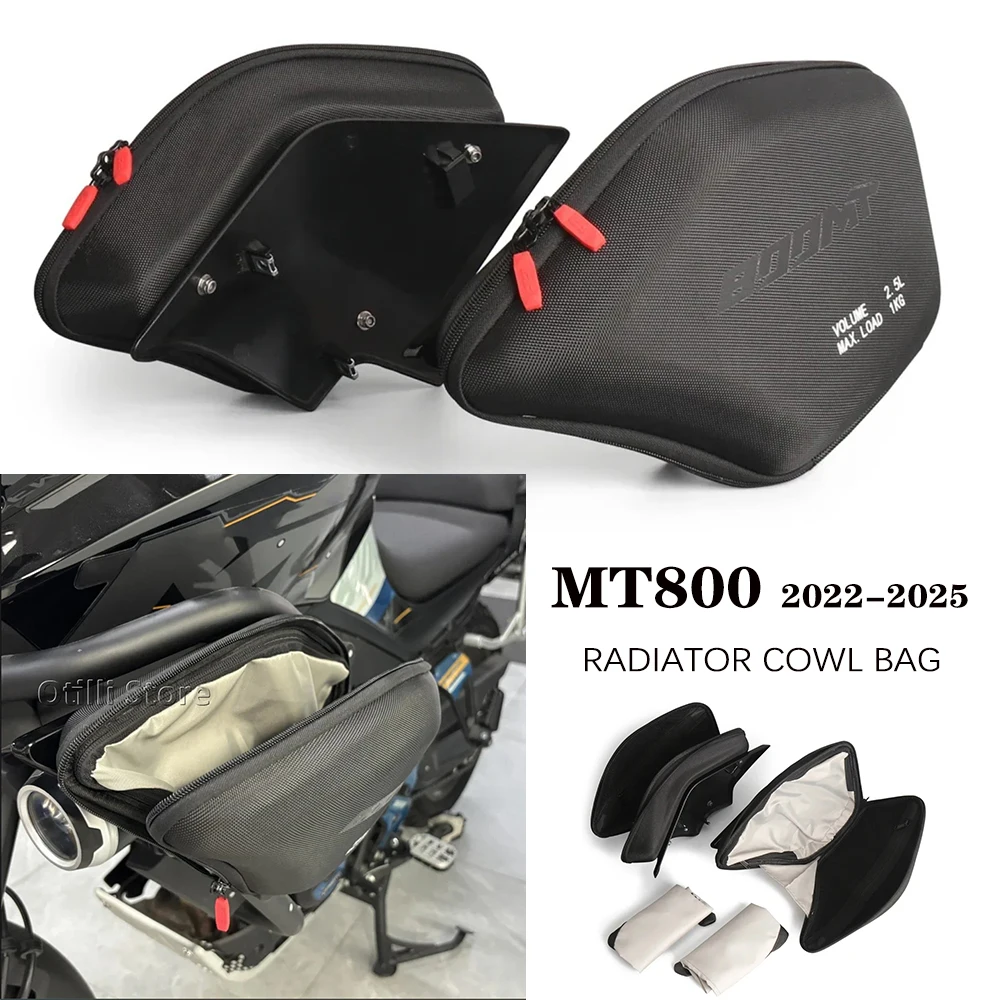 New Motorcycle For Cfmoto 800MT Left Right Radiator Cowl Bags Side Fairing Tool Bag 2.5L For CF800MT MT800 2022-2025