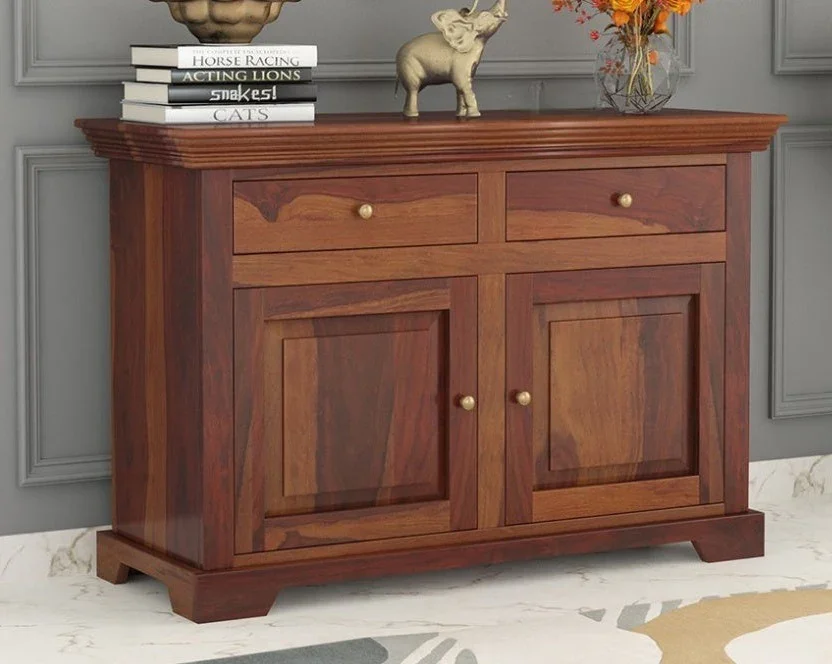 Z DU'S Modern Solid Wood Cabinet, 2-Door And 2-Drawer Design,Elegant High-Quality Storage Unit,Perfect For Living Room And Bedro