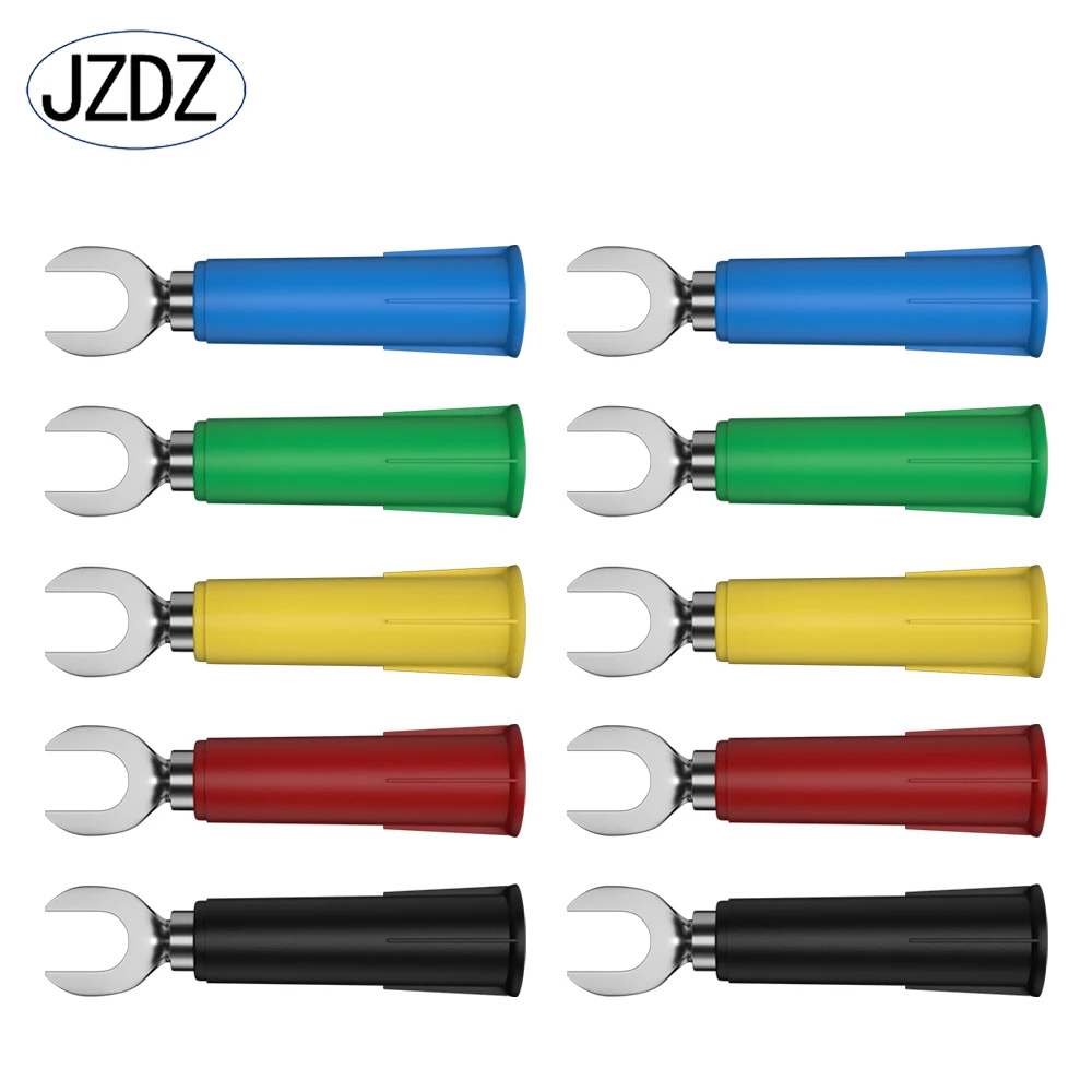 JZDZ 10PCS 6MM U&Y Type Harpoon Plug 4MM Banana Socket Female Banana Plug Electrical Connector J.20019