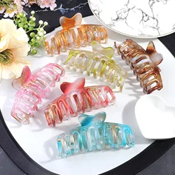 Sprin Color Butterfly Hair Claw Strong Plastic Scrub Hair Clip Shark Clip Grabbing Women's Hair Accessories Girl Gift
