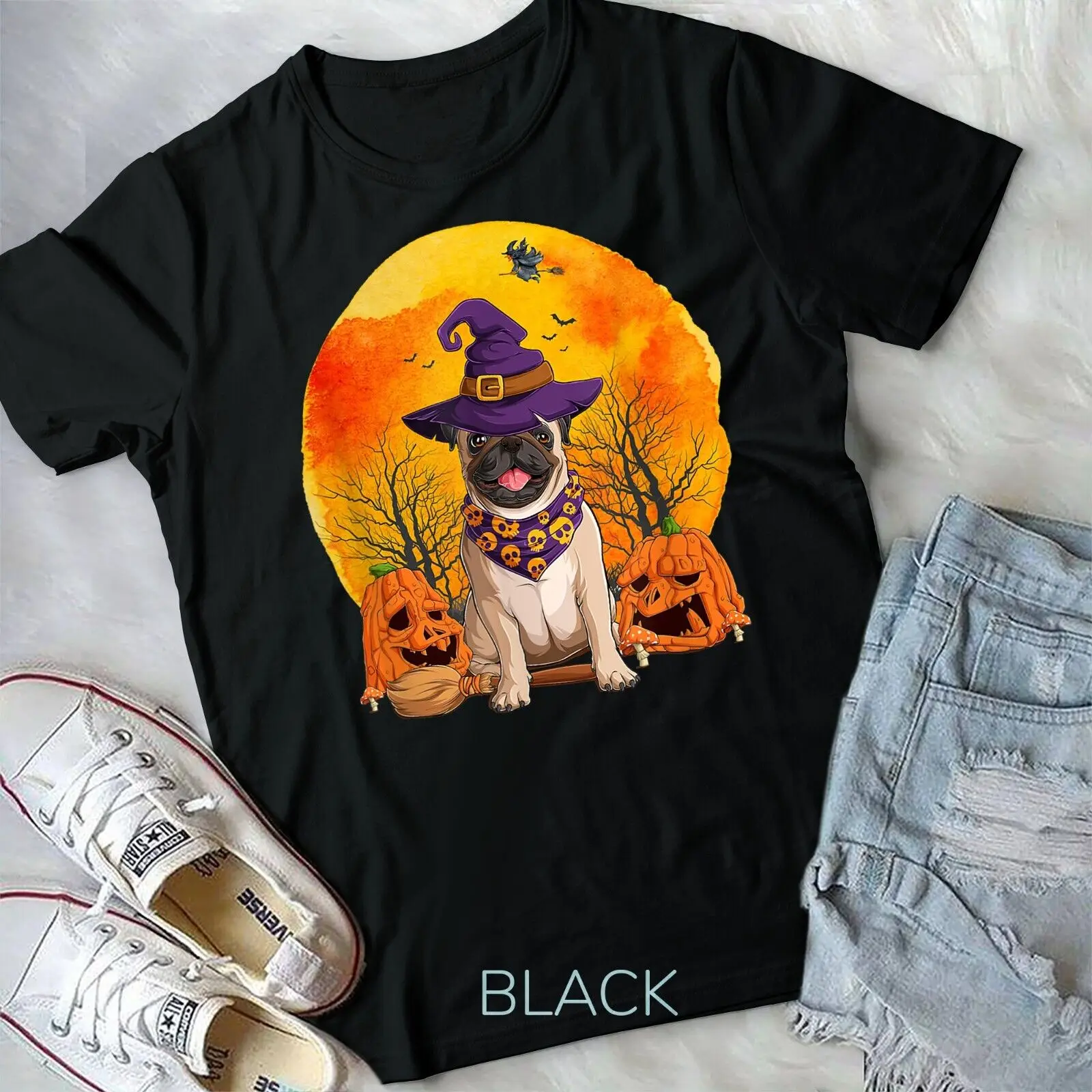 Funny Halloween Costume Dog Halloween Pug Dog Lover T-Shirt Unisex T-shirt