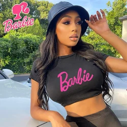 Barbie T-shirt Woman's Sexy Printed Short T-shirt Y2K Summer Sexy Slim Fit Short Sleeves Fashion Streetwear T-shirt Girls Gifts