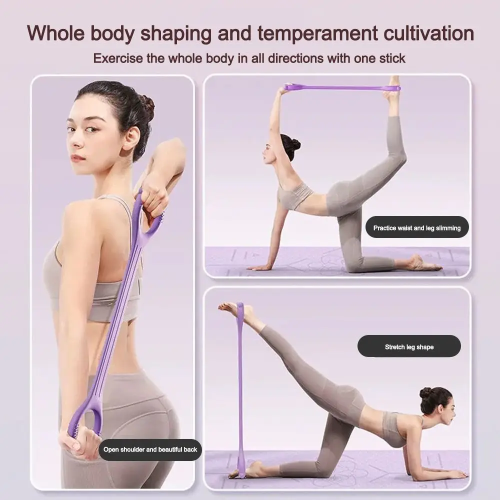 

Portable Silicone Rope 8-Line Puller Elastic Band Multi-functional Yoga Tensioner 8 Stretcher Back Training