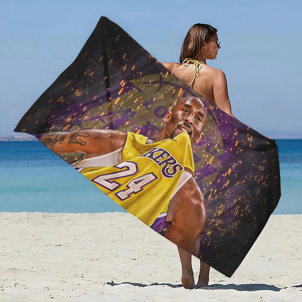 K-Kobe Basketball Beach Towel Microfiber Sand Free Quick Dry Soft Sandproof Pool Towels Gift for Women Travel Gym Shower Camping