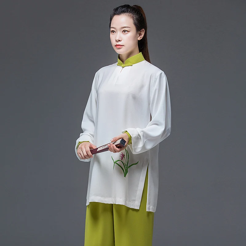 Tai Chi Practice Uniform Women's New Premium Traditional Chinese Style Embroidery Slim-fit Flowyfor Professional Performance