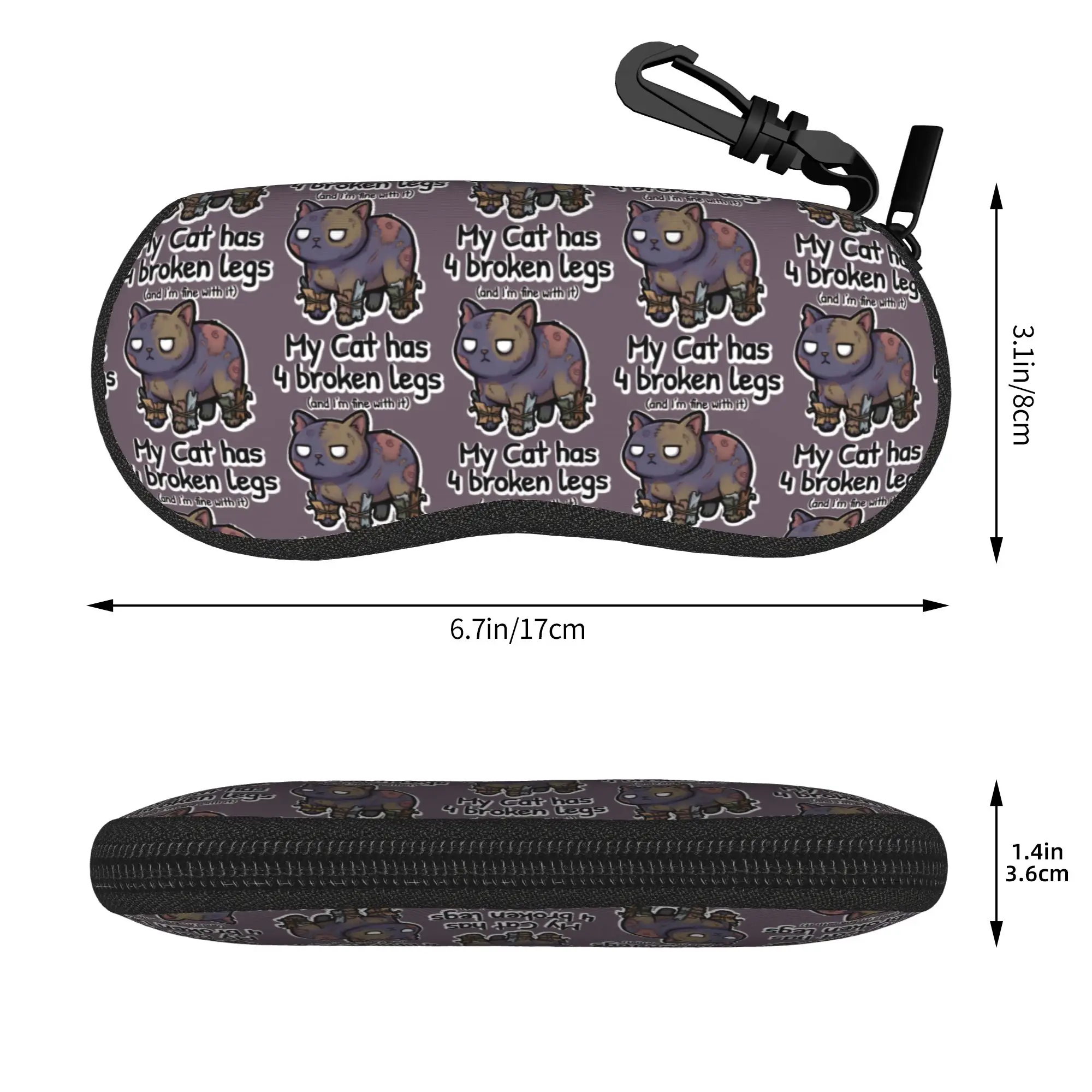 Mewgenics My Cat has 4 Broken Legs Glasses Case Men Women Protective Box  Eyewear Storage Box Glasses Box