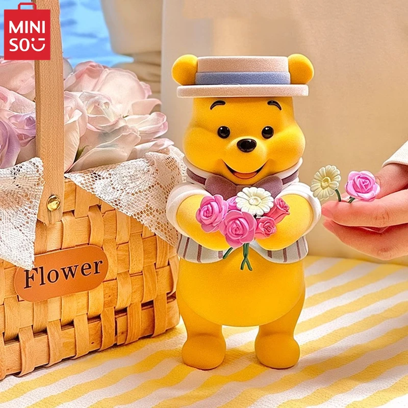 

MINISO Disney Pooh Bear Series Confession of Love Figure Anime Flocking Decoration Ornament Children's Toy Model Girlfriend Gift