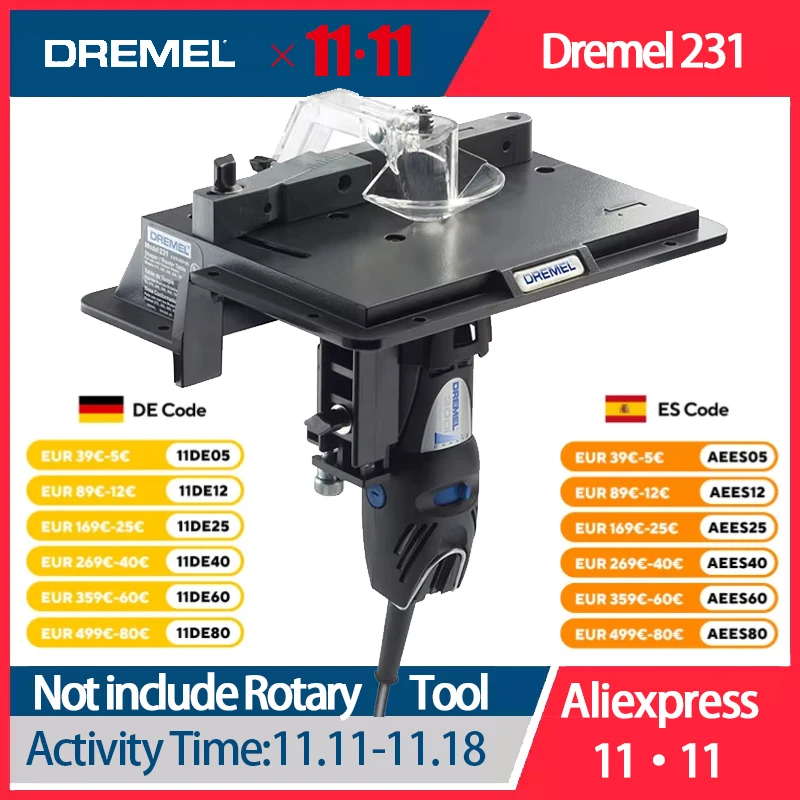 Dremel 231 Woodworking Carving Workbench Multi-Angle Rotary Tool Shaper and Router Table For Sanding Shaping Trimming Edges