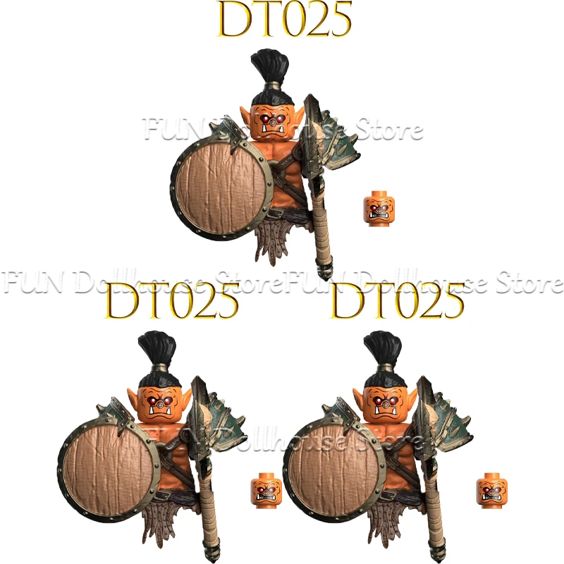 Mittelalterliche Militärische Ork Soldat Action-figuren Bausteine Skelett Krieger Arme Ninja Schwert Schild Montieren Modell Ziegel Spielzeug