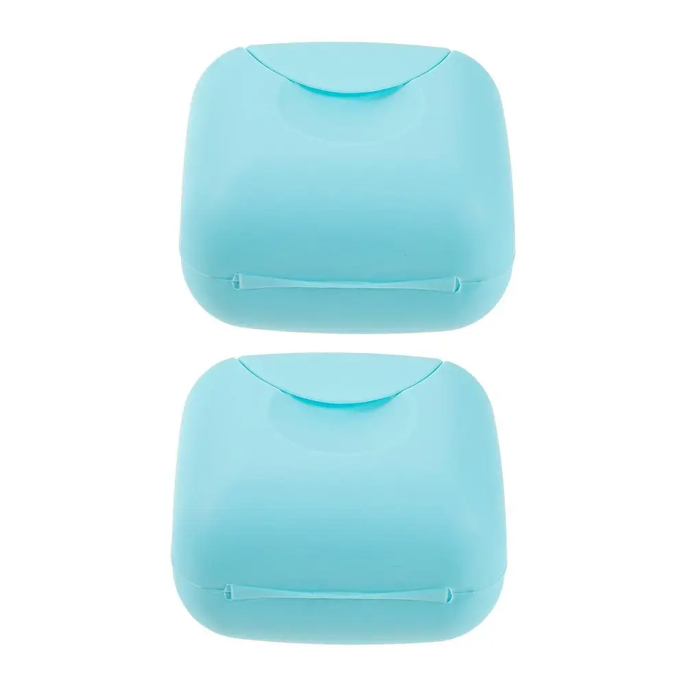 

2 Pcs Menstrual Cup Storage Box Blue Portable Lightweight Plastic High Temp Resistance Feminine Care Supply Holder Container