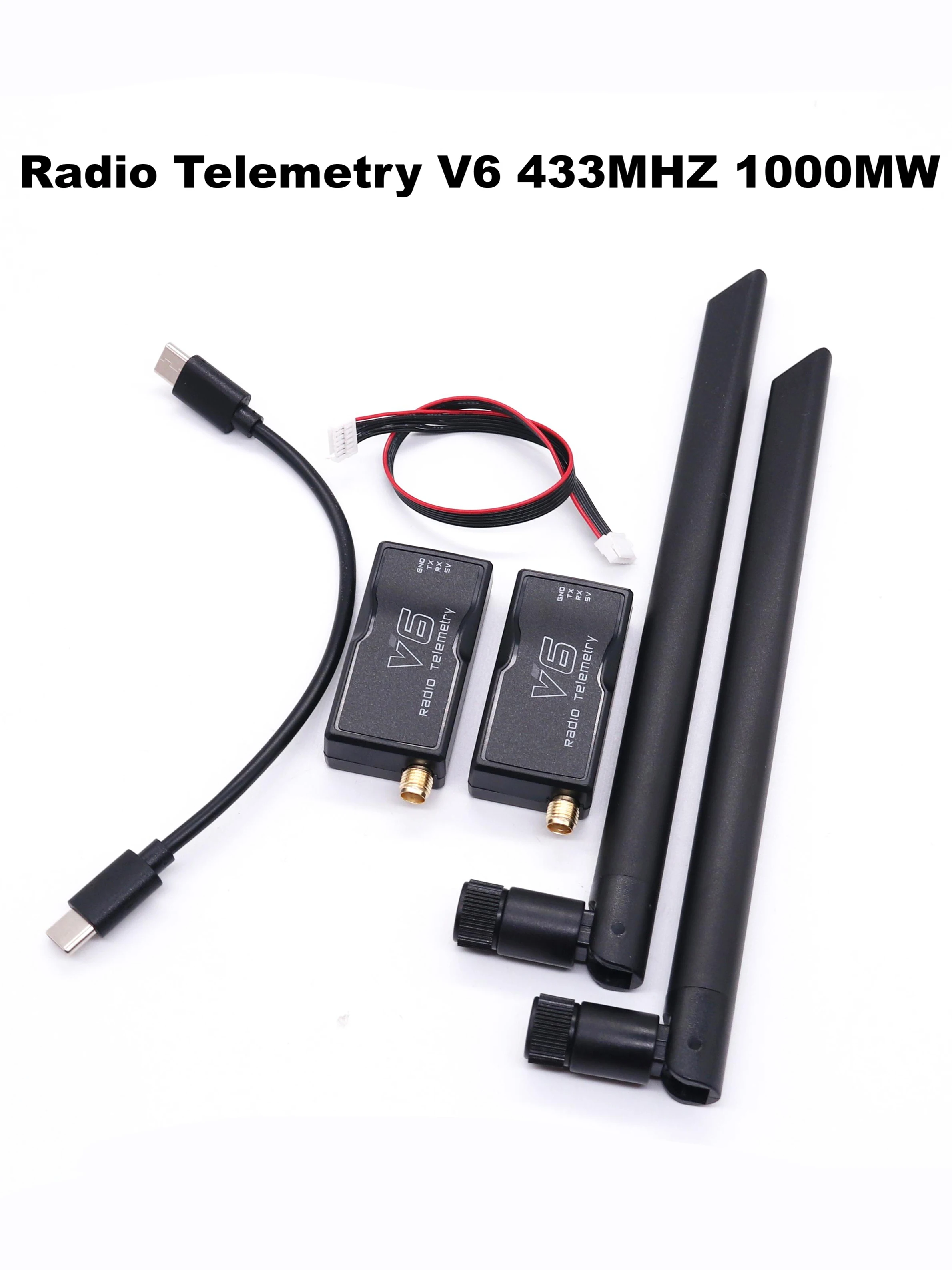 RCtoSky 3DR Radio Telemetry V6 433MHZ 915MHZ 100MW/500MW/1000MW Air and Ground Data Transmit Module with OTG cables for 6C PRO