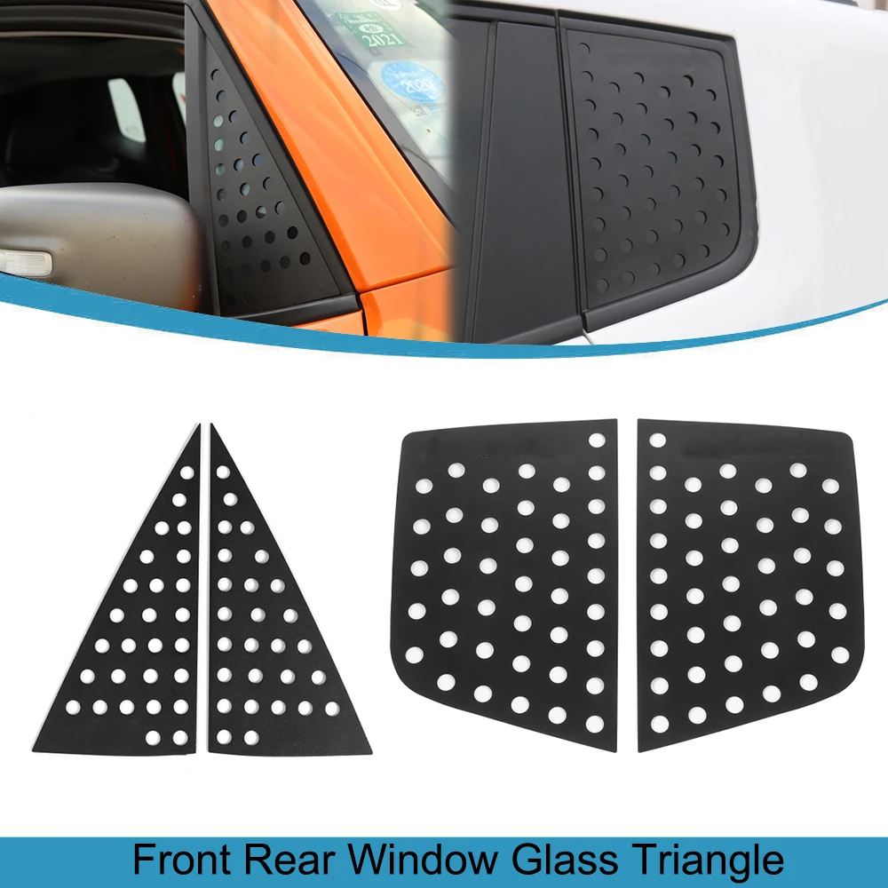 

for Jeep Renegade 2016-2023 Car Front Rear Window Triangle Glass Decoration Cover Side Trim Exterior Styling Accessories Black